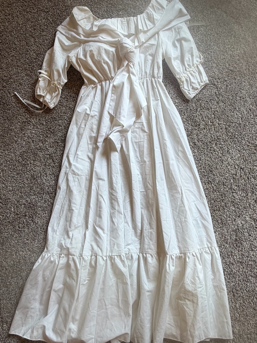 Womens White Fanplusfriend Garden Medieval Maxi Dress Ren Faire Renaissance Sz S - Picture 3 of 10